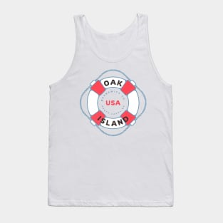 Oak Island, NC Summertime Vacation Life Preserver Tank Top